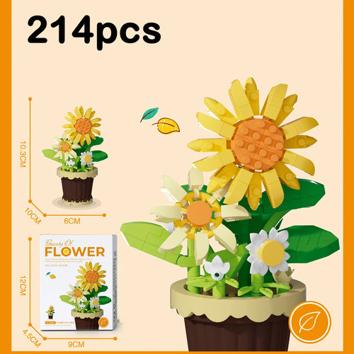Mini Flowers Building Blocks Simulation Succulent Puzzle for Kid