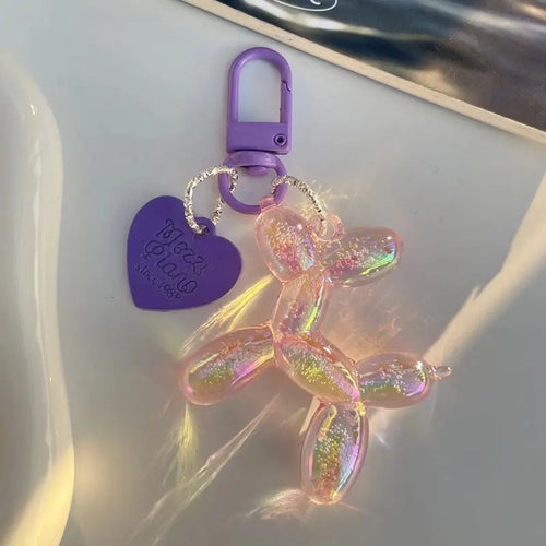 Jelly Cute Jelly Balloon Dog Keychain Pendant Cartoon Dog Chain