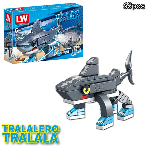 Tung Tung Sahur‌ Figure Block Toy Tralalero Tralala‌，LiriLi