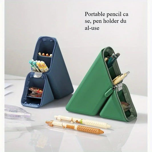 Stylish Silicone Pen Holder-Foldable Desktop Organizer for Office &