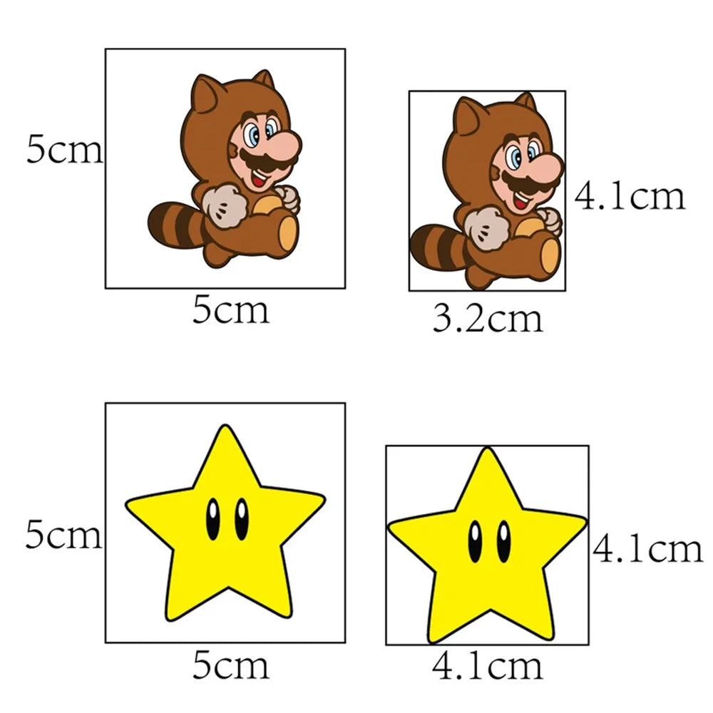 20Pcs/set Super Mario Bros Temporary Tattoo Stickers Kawaii Luigi