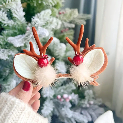 Christmas Antler Hair Clips Pendants Xmas Ornaments Merry Christmas