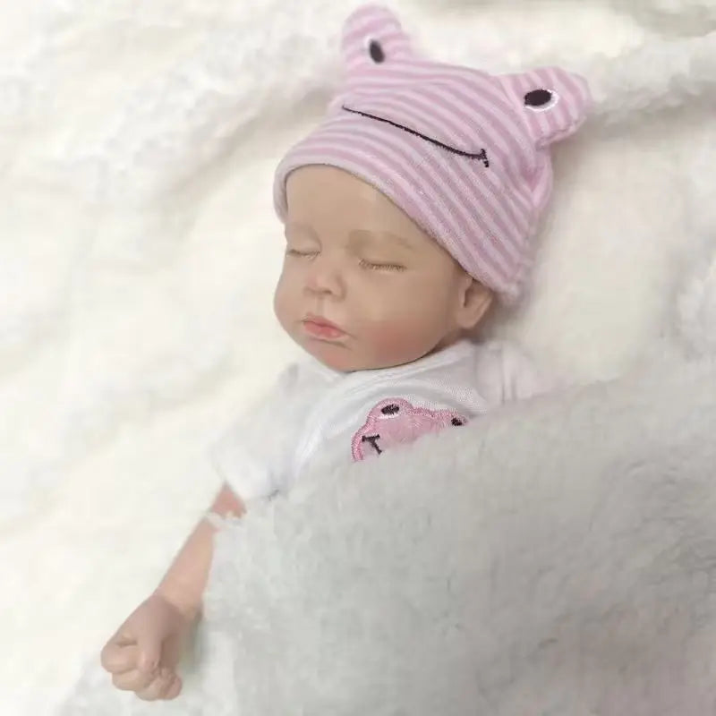 33cm Can Open Mouth Painted Solid Silicone LouLou Bebe Reborn Girl and
