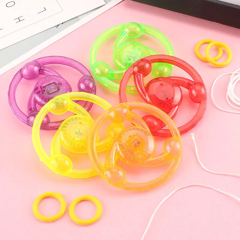 3pcs New Luminous Hand Pull Luminous Flashing Rope Flywheel Toy Led