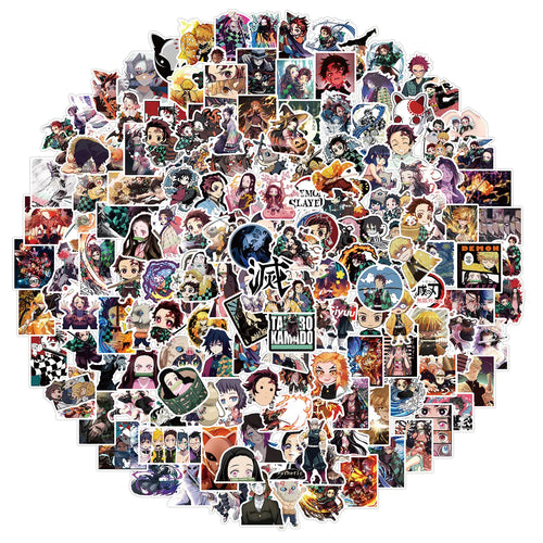 100/200pcs Cartoon Anime Demon Slayer Stickers for Laptop Suitcase
