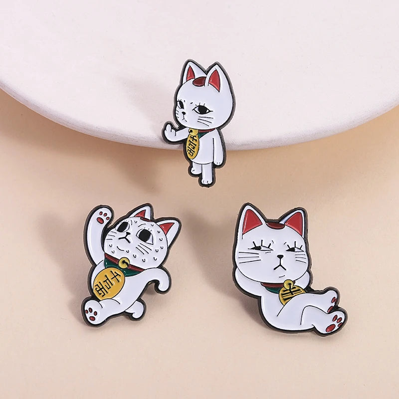 Turbo Granny Cat Spying Enamel Pins Cartoon Anime Characters Cat