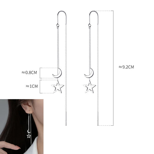 Ventfille 925 Sterling Silver Star Earring for Women Girl Simple