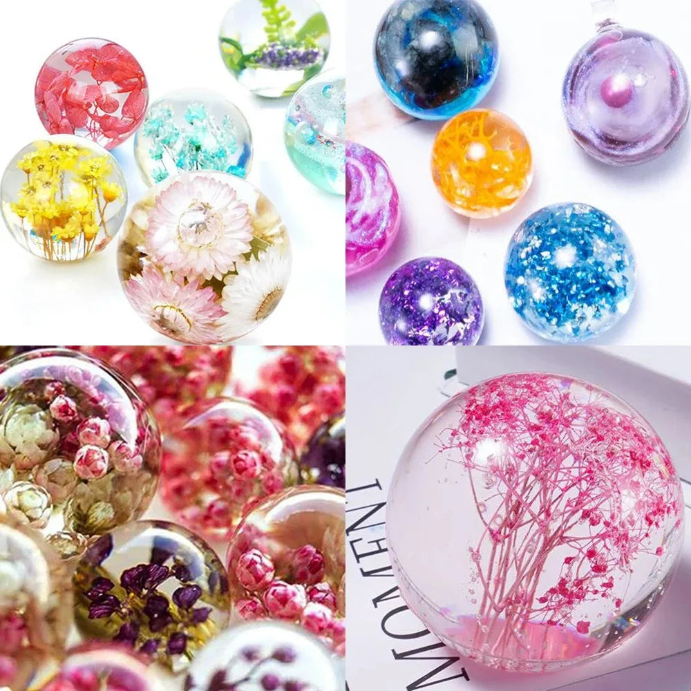 20-100mm Ball Shape Silicone Mold 3D Planet Ball Epoxy Resin Mould for