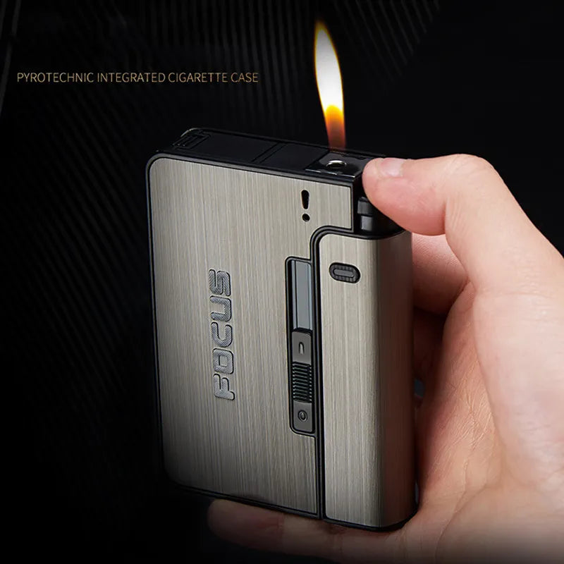 Portable Automatic Cigarette Case Metal Cigarette Holder Box for 10pcs