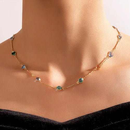 Fashion Simple Candy Color Tassel Necklace for Women Aesthetic