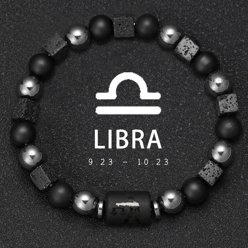 12 Constellation Zodiac Bracele Signs Beads Couples Bracelet Square