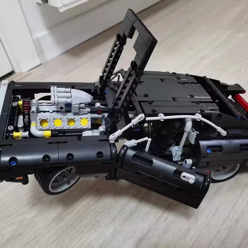 Technical Car Dodged Charger Racing Car Building Blocks Model Movie