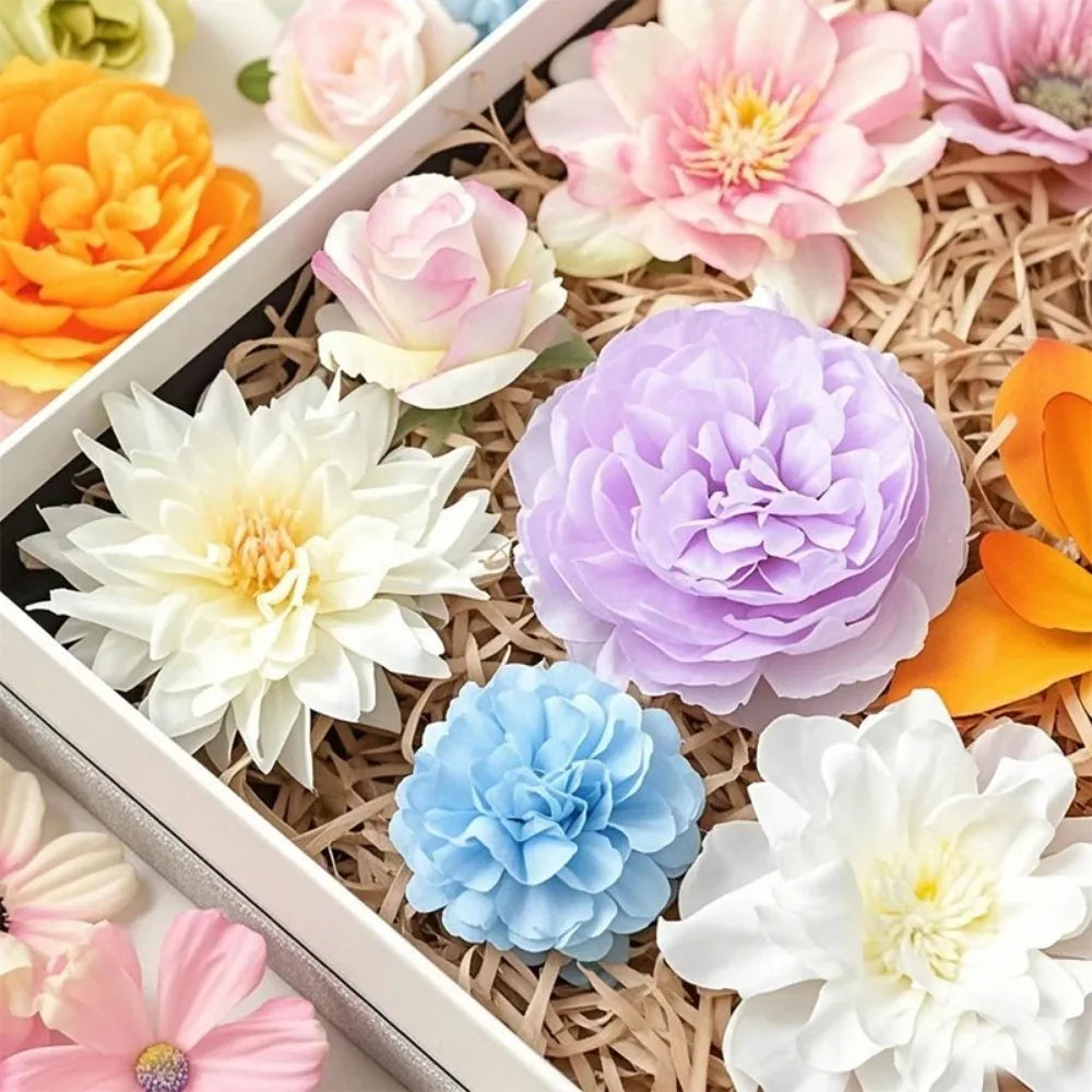 20/52Pcs Random Mix Artificial Flowers Silk Fake Flowers for Home Room