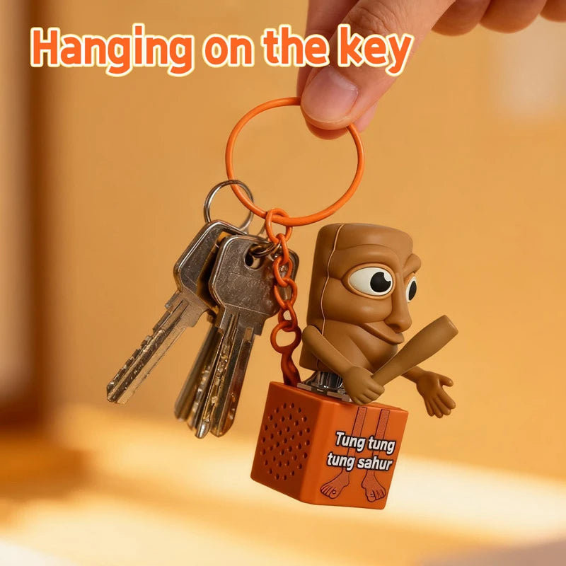 Tung tung tung Sahur Keychain Wooden Stick Man Button Keychain