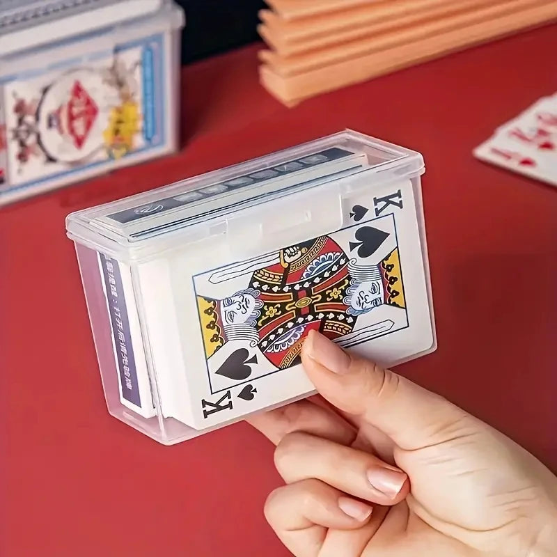 1/3pcs Playing Card Box, Clear Deck Case, Two Poker Images Can Be