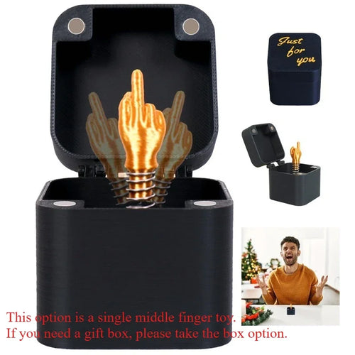 The Annoying Present with Middle Finger in A Box Gift Box with Screws