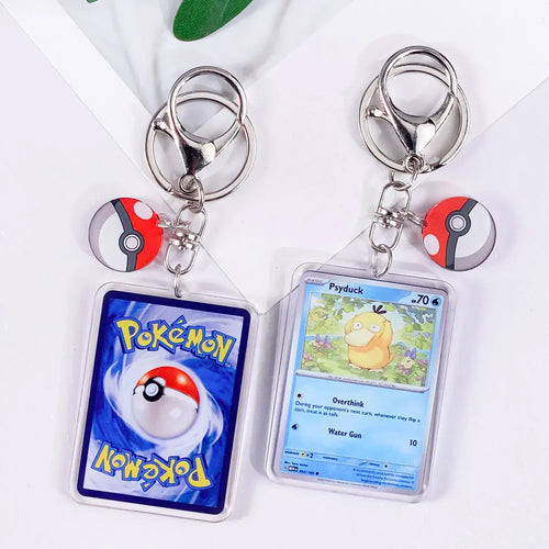 Pokémon Card Cute Acrylic Car Keychain Accessories Pikachu Charizard