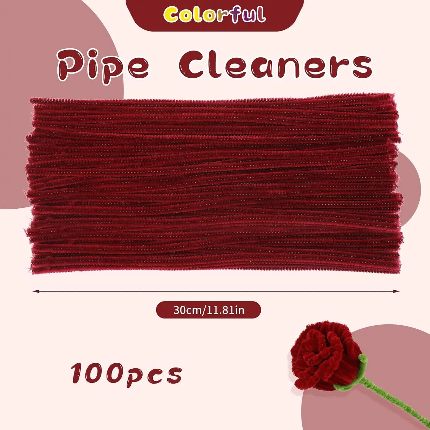 100/200/300 Pcs Creative Crafting Pipe Cleaners Supplies for DIY