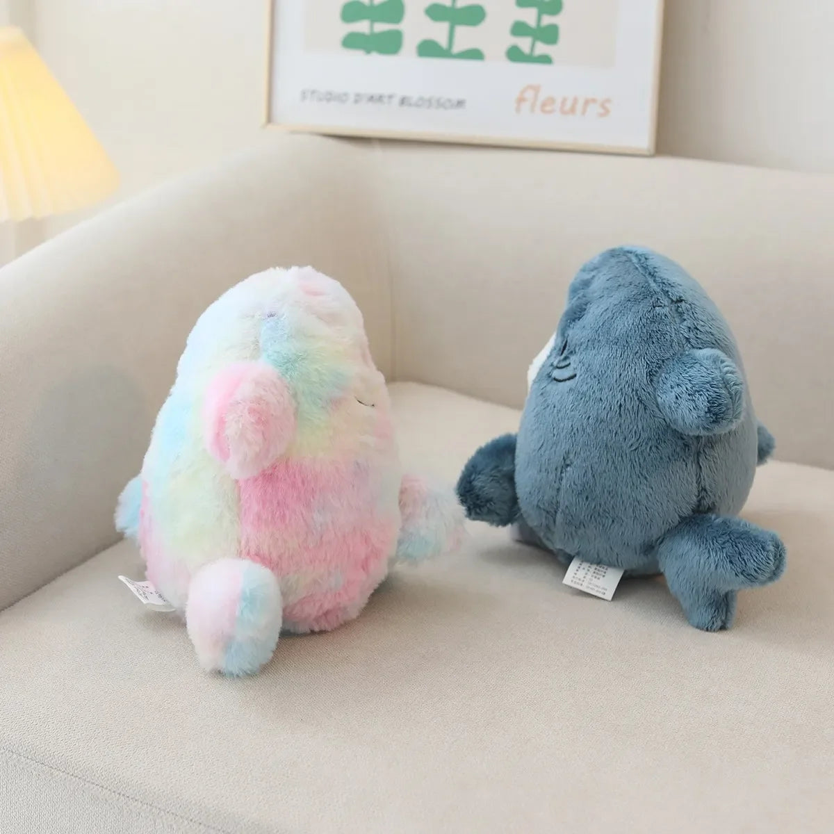 Kawaii Shark Cat Plush Toy Soft Stuffed Colorful Shark Cat Doll Kids