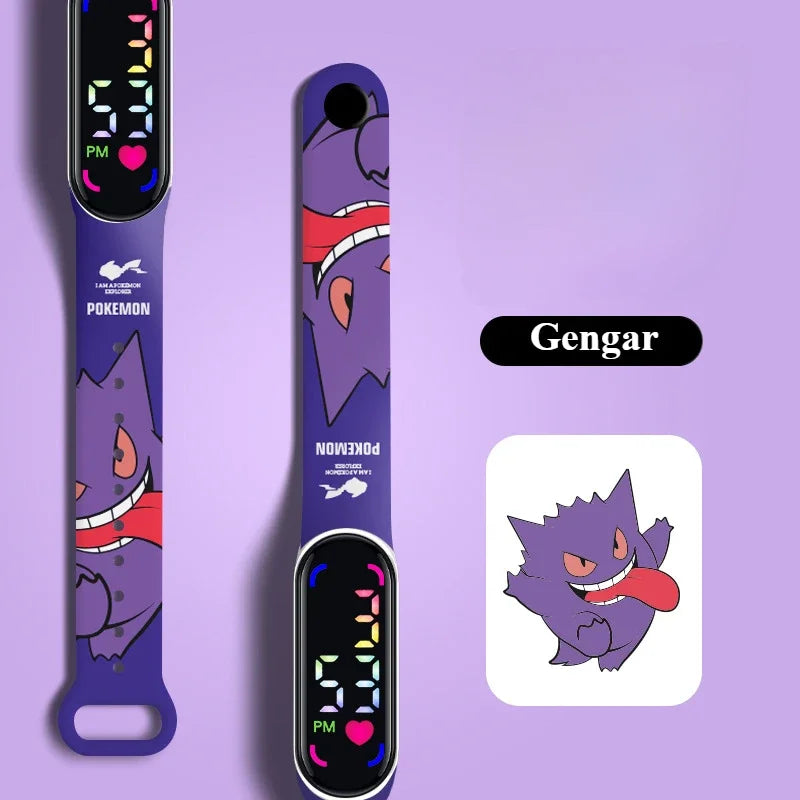 Pokemon Watch Pikachu Gengar, LED Digital Waterproof Watch for Kids,