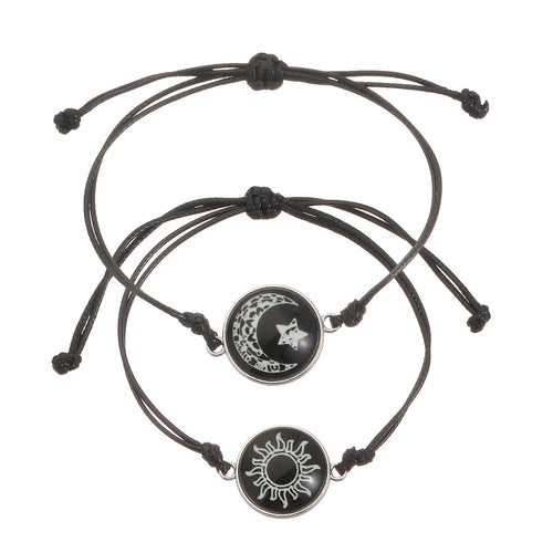 Romantic Luminous Sun Moon Couple Bracelets for Women Men Handmade