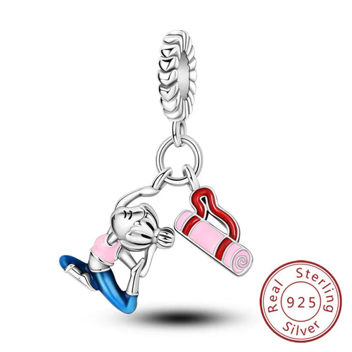 Fit Original 925 Sterling Silver Charms Beads Bow Perfume Bottle Pink