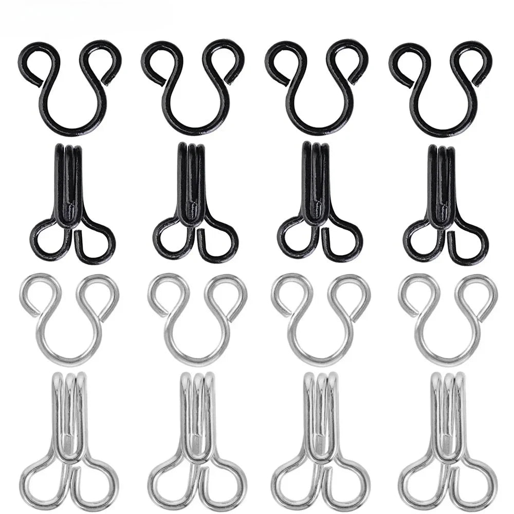 100 Sets Sewing Hook and Eye Latch 11.5-17mm Large Hooks and Eyes