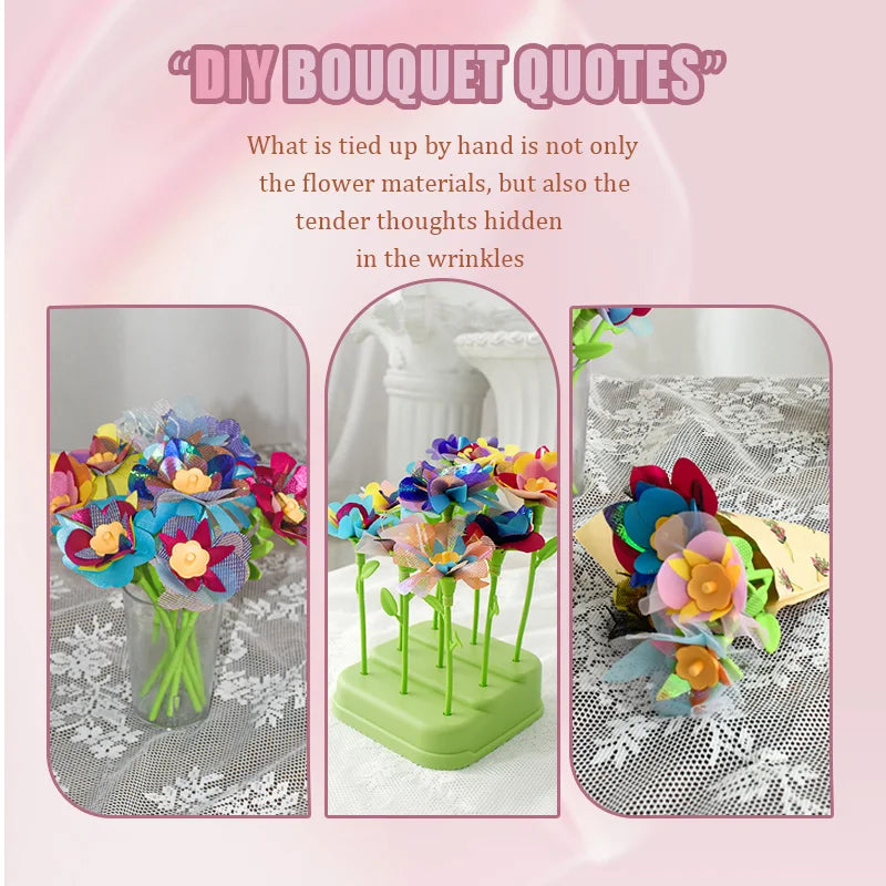Fabric Flower Bouquets Toys DIY Craft Kits Toys for Kids Handmade
