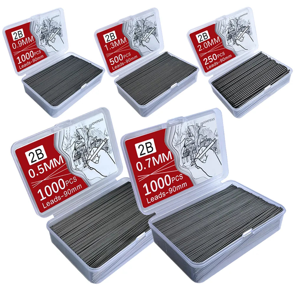 1000Pcs Mechanical Pencil Lead Core 0.5 0.7 0.9 1.3 2.0mm Large
