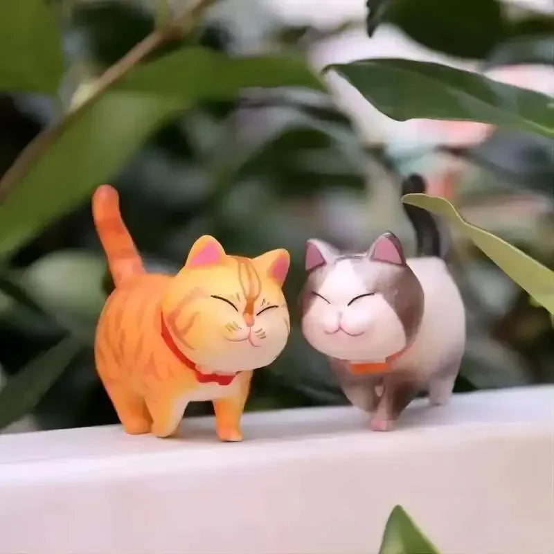 9pcs Cute Cat Ornaments Set, Kawaii Desktop Decor for Home Office,