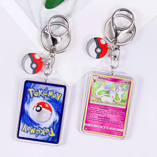 Pokémon Card Cute Acrylic Car Keychain Accessories Pikachu Charizard