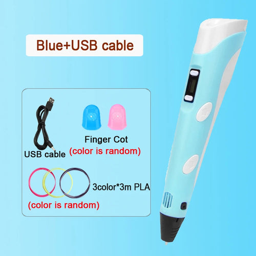 3D Printing Pen DIY Drawing Paiting  With LCD Screen Compatible PLA