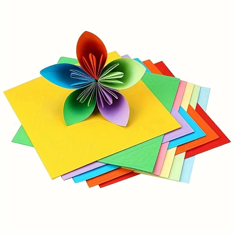 100 sheets of cardstock available in 10 colors for origami art crafts