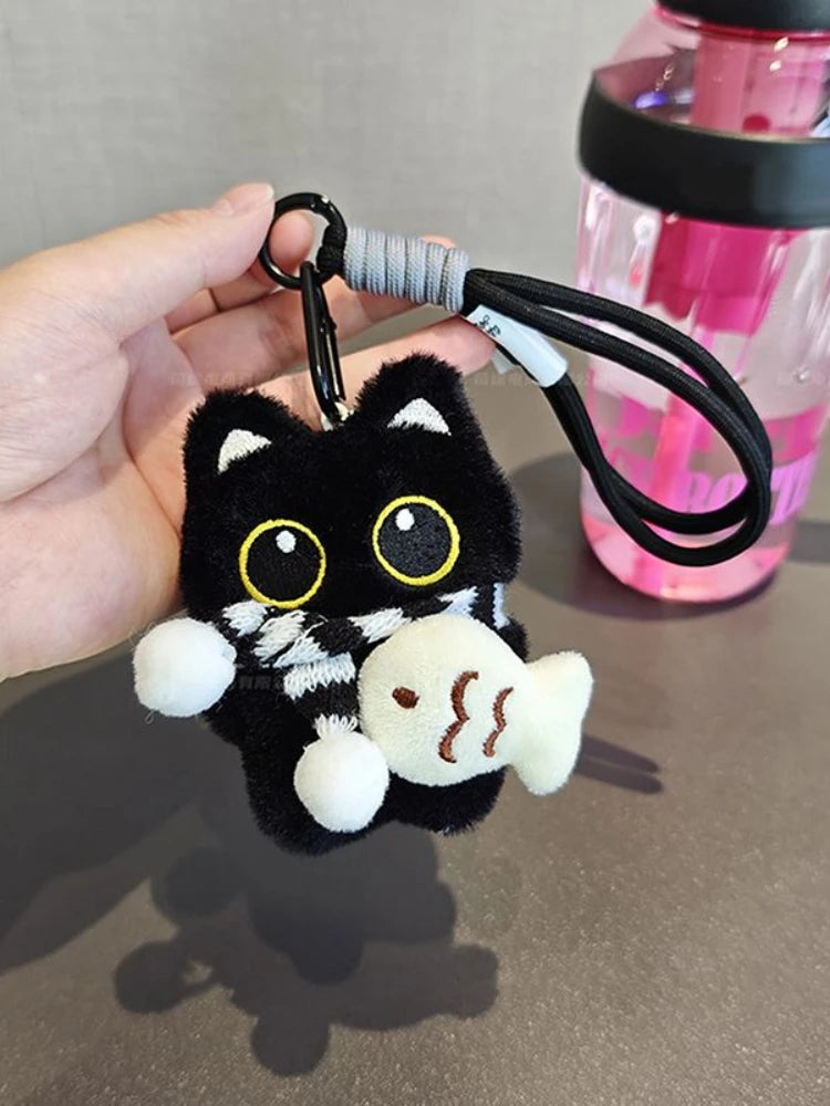 Dark Shadow Cat, For Lonely Bags, Soft Velvet Fur, Plush Key Chain