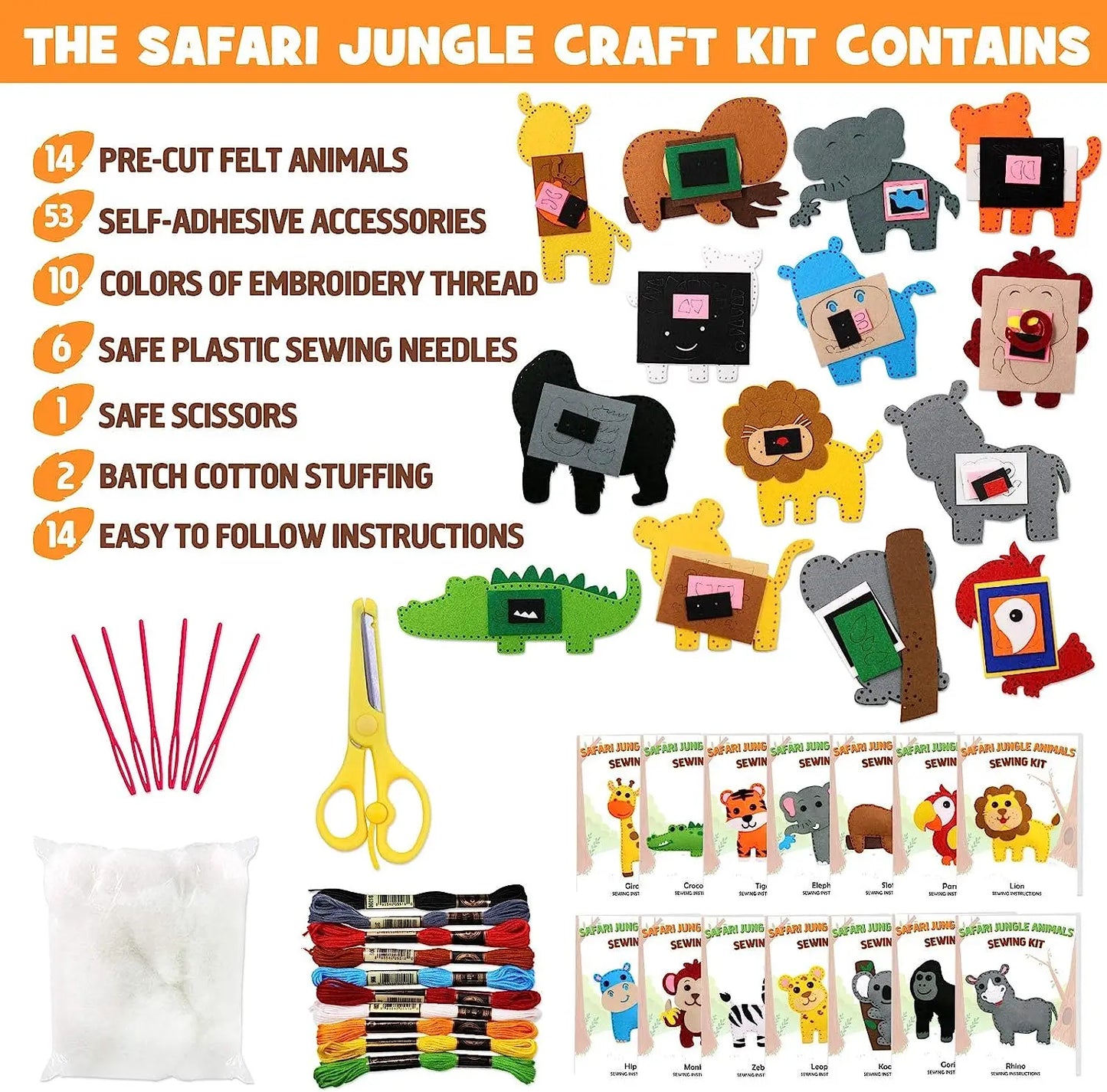 Woodland Animals Craft Kit Forest Creatures DIY Sewing Felt Plush