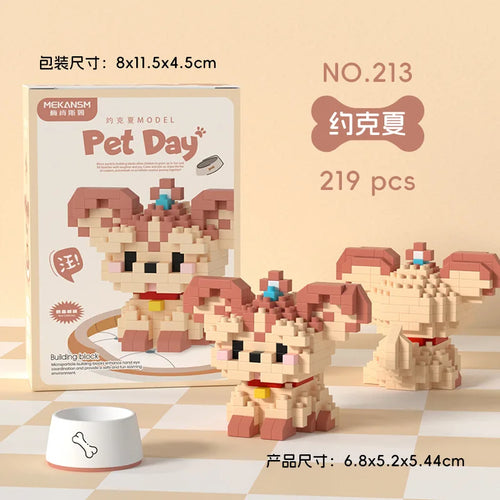 Animal Small Particle Dog Cat  Mini Building Blocks DIY Assembly Brick