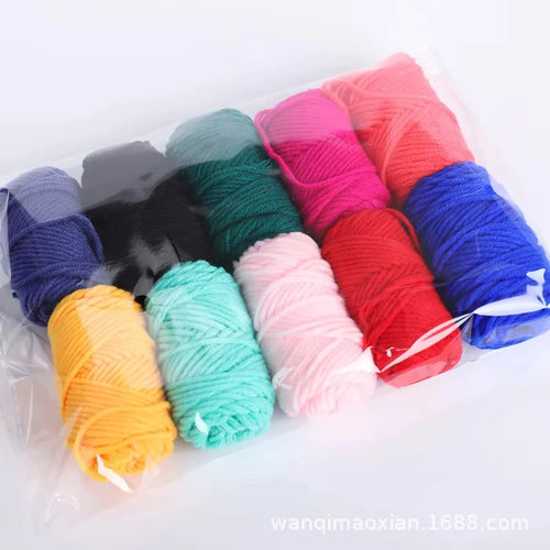 10pcs Cotton Blended Yarn Handmade Woven Yarns Rolls Starter Craft