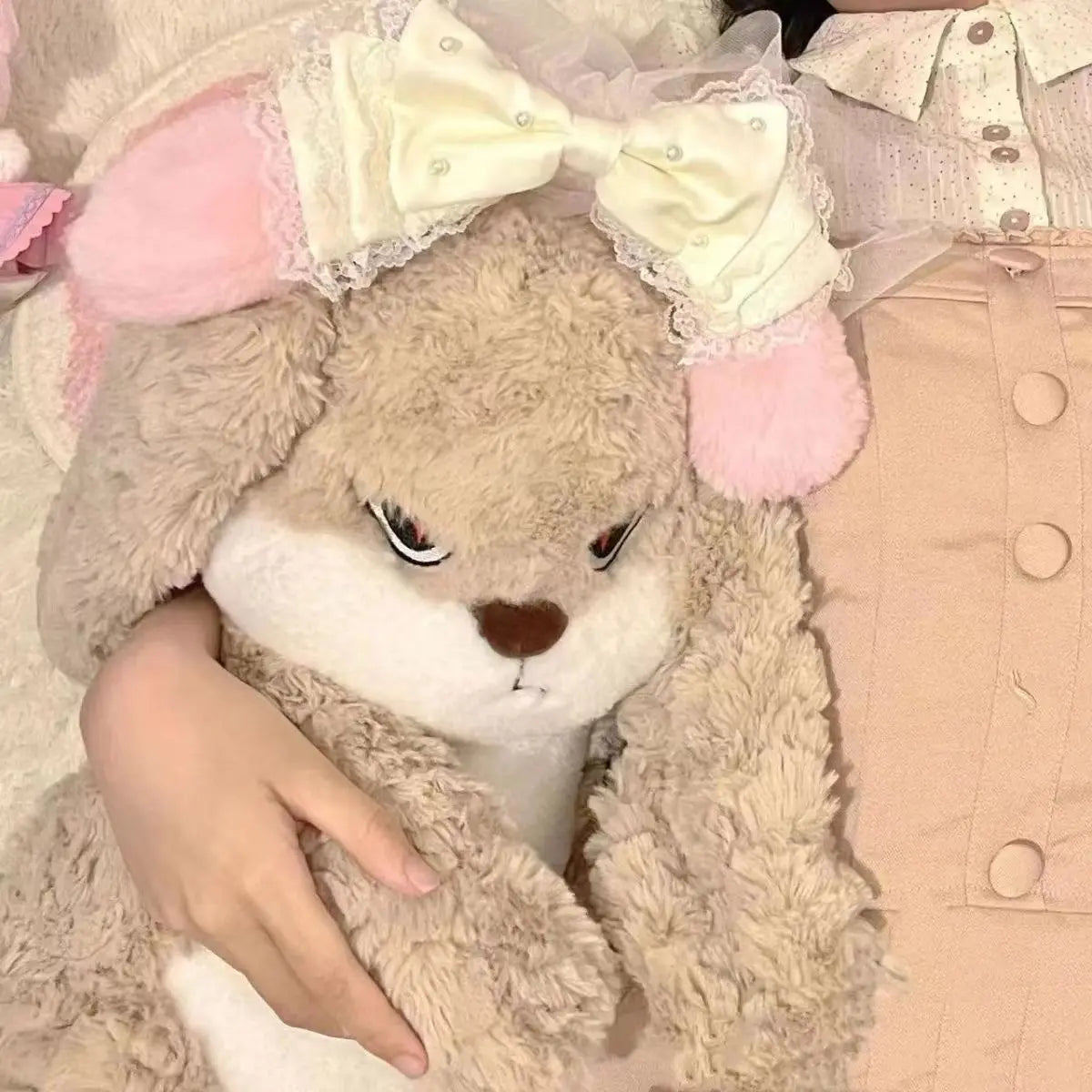 Large Size Angry Rabbit Plush Toy Cute Animal Plushie Doll Kawaii