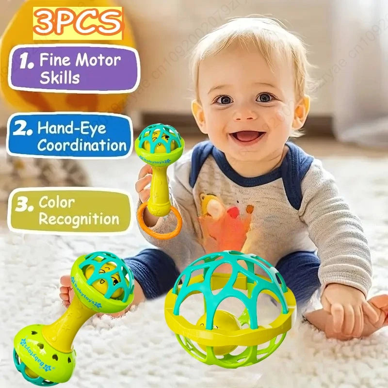 3/1pcs Baby Rattles 0 12 Months Baby Educational Toys Shaker Grab Spin