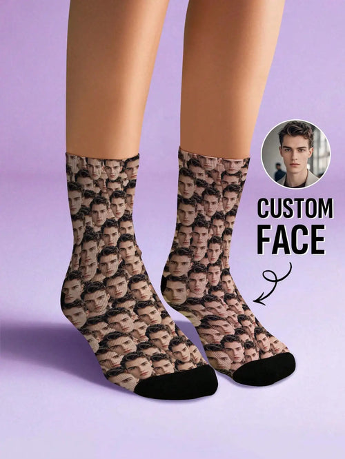 Custom Face Socks Personalized Photo Socks Funny Gift for Men Women