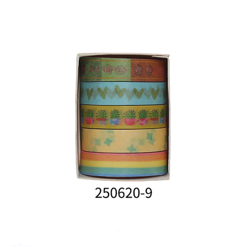 5 rolls of boxed romantic flower handbook tape, cute DIY fresh