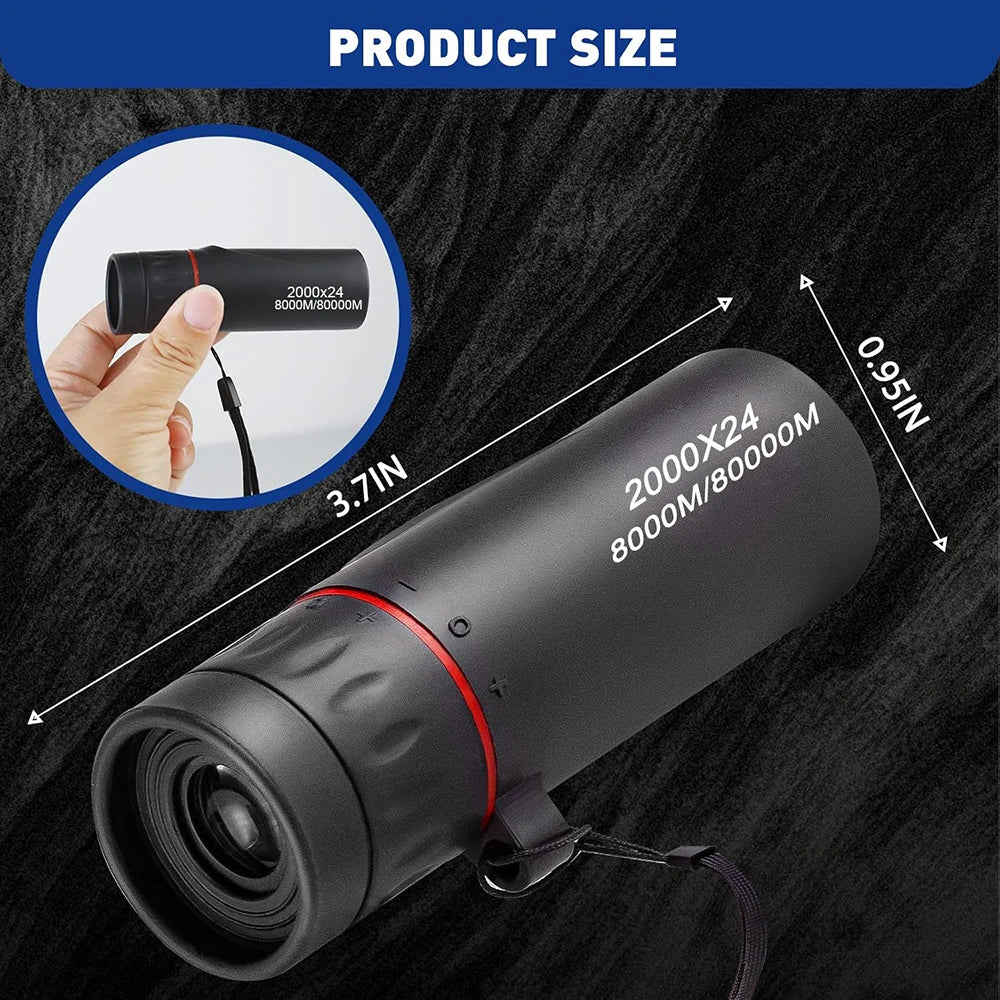 Monocular Telescope Upgrade 2000X24 HD Monoculars for Adults With