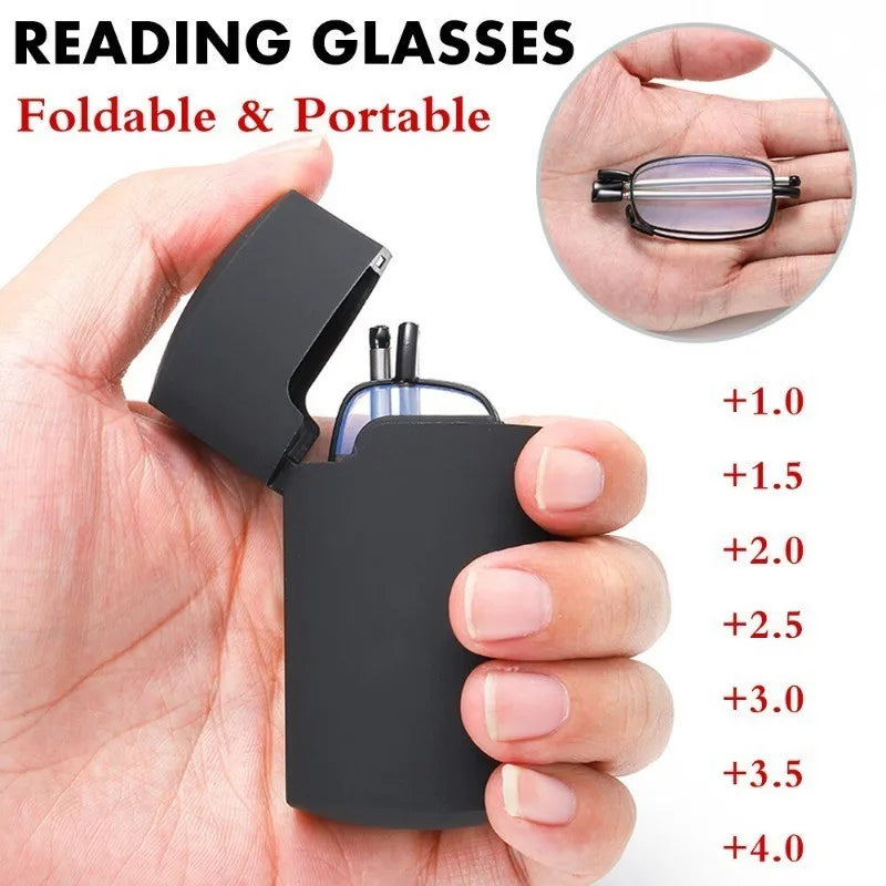 Gift Case Foldable Reading Glasses +1.00 to +4.00 Strength Men Women