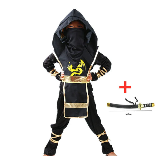 Boys Ninja Deluxe Costume for Kids with Weapon Accessories Kids Kung