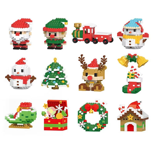 Christmas Gifts Micro Building Block Series Santa Claus Reindeer