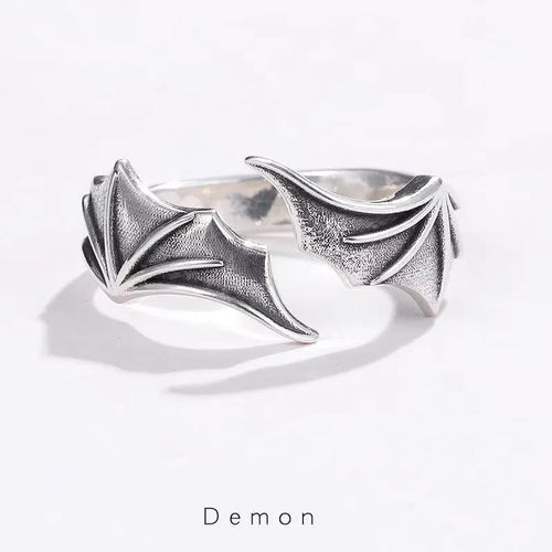 Retro Angel Demon Wings Creative Ring For Men Women Punk Gothic Open