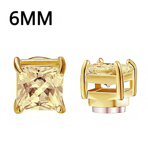 1Pairs Punk Round Zircon Magnetic Ear Stud Clip Earrings Non Piercing