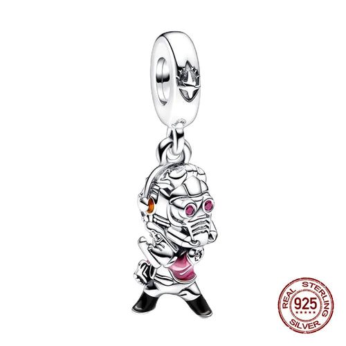 New S925 sterling silver Disney Mickey Mouse pendant bead suitable Fit