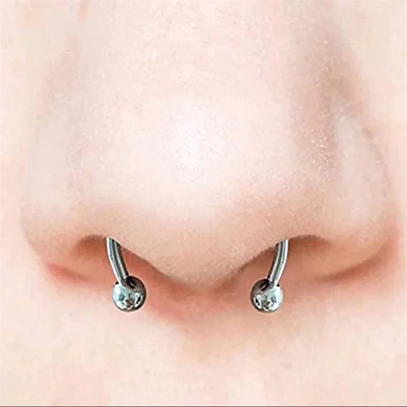 Magnetic Horseshoe Nose Rings, 316L Stainless Steel, Faux Septum