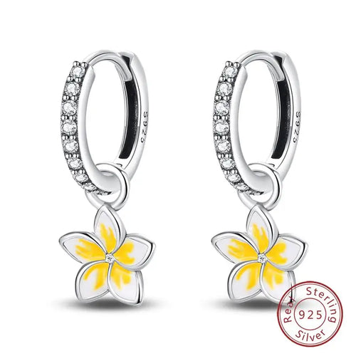 Hot 925 Sterling Silver Earrings Charm Simple Shining Lotus Zircon